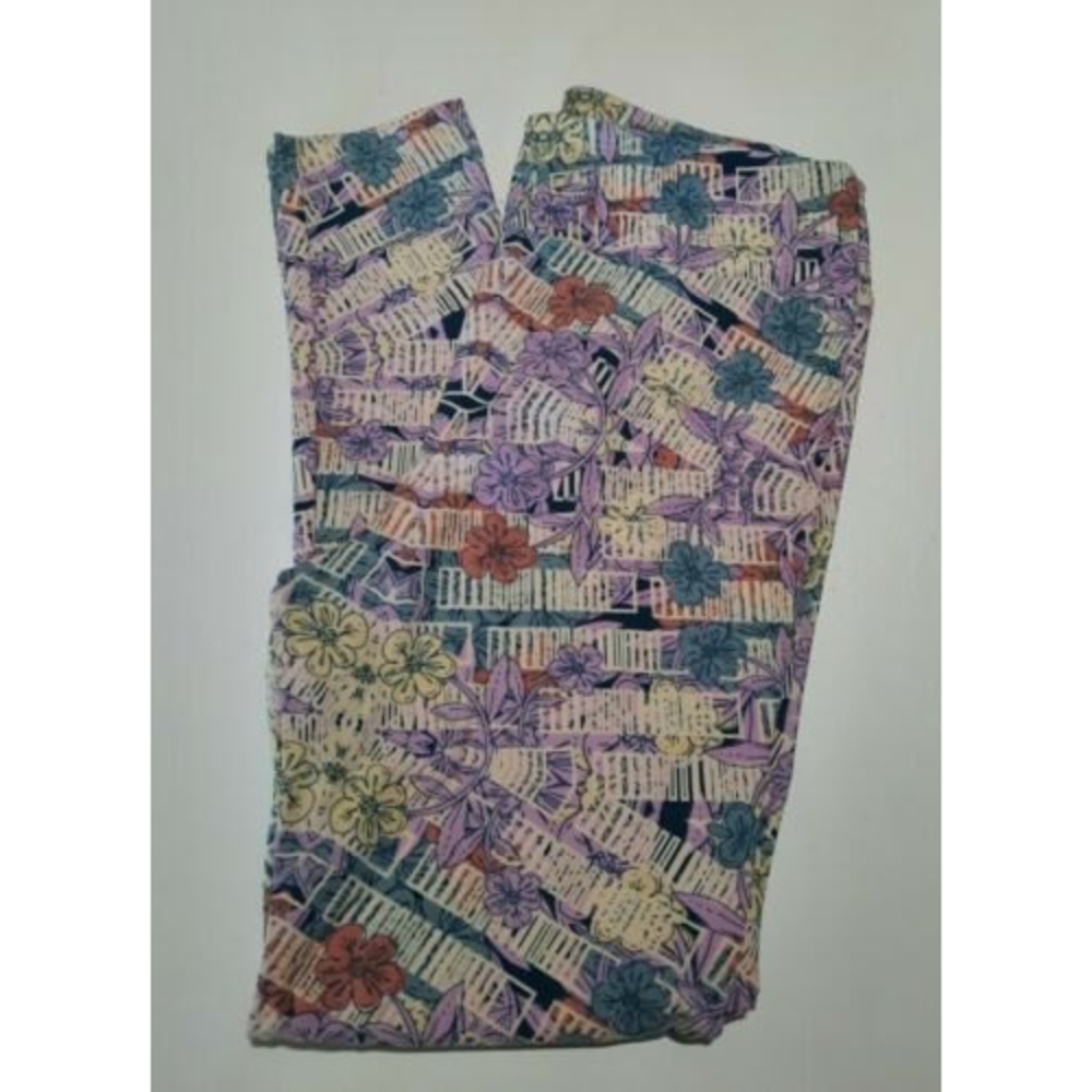 Lularoe Womens Tall & Curvey Floral Roses One Size Leggings #323